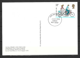 GRANDE-BRETAGNE. N°874 De 1978 Sur Carte. Bicyclettes. - Radsport