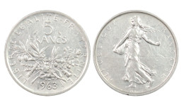 FRANCIA 5 FRANCS 1963 IN ARGENTO KM# 926 - 5 Francs