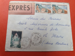 Enveloppe En Exprès De Paris Pour Le Havre En 1965 - Ref  3061 - 1961-....