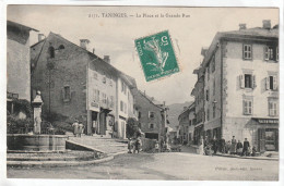 CPA :  14 X 9  -  TANINGES  -  La Place Et La Grande Rue - Taninges