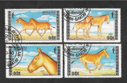 SE)1986 MONGOLIA, PROTECTED FAUNA - PRZEWALSKI'S HORSE, 4 STAMPS CTO - Mongolie