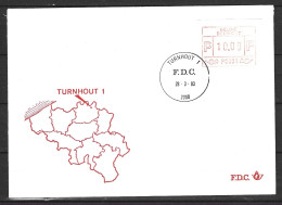 BELGIQUE. Timbre De Distributeurs N°8 De 1983 Sur Enveloppe 1er Jour. Turnhout 1. - Brieven En Documenten