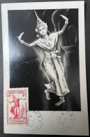 Carte Maximum 1952 Cambodge N° 9 Danseuse Apsara Du 26/11/1952 - Kambodscha