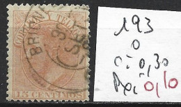 ESPAGNE 193 Oblitéré Côte 0.30 € - Used Stamps