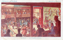 CPA Henri GERVESE - Croquis D'Escale : SHANGAI - Le Théâtre Chinois - Edit. Hermieu - Gervese, H.