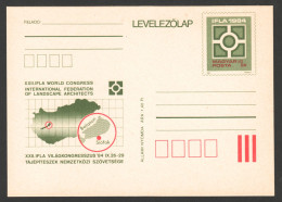 BALALTON Lake Siófok IFLA Congress LANDSCAPE ARCHITECTURE / 1984 Map HUNGARY -  STATIONERY POSTCARD Not Used - Clima & Meteorologia