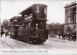 Tramway électrique "Louvre-Vincennes" Paris 905 - CPM - Strassenbahnen