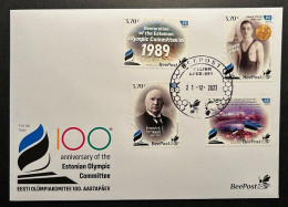 Estonia Estland Estonie 2023 National Olympic History 1923-2023 Olympics NOC 100 Ann BeePost Set Of 4 Stamps FDC - Zomer 1924: Parijs