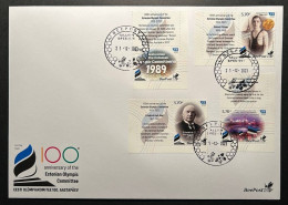 Estonia Estland Estonie 2023 National Olympic History 1923-2023 Olympics NOC 100 Ann BeePost Set With Labels FDC - Verano 1924: Paris