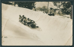 88 VOSGES - SPORTS D'HIVER DANS LES HAUTES VOSGES - COURSES DE BOBSLEIGH - UNE EQUIPE EN COURSE - CPA PHOTO - Autres & Non Classés