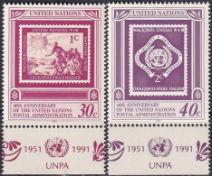 UNO NEW YORK 1991 Mi-Nr. 621/22 TAB ** MNH - Nuovi