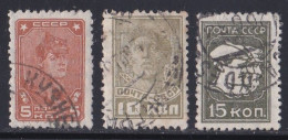 Russie & URSS -  1923 - 1930  URSS - Y&T  N°  427  429  430  Oblitéré - Used Stamps