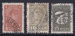 Russie & URSS -  1923 - 1930  URSS - Y&T  N°  427  429  430  Oblitéré - Oblitérés