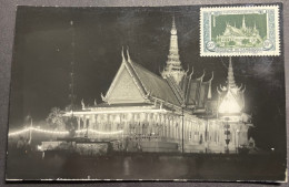 Carte Maximum 1953 N° 5 Phnom Penh La Salle Du Trône - Kambodscha