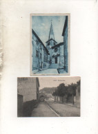 54. 2 CPA - FOUG -  Extérieur De L'église - Rue De La Gare -  Enfants - 1915 - 1936 - Scan Du Verso - - Foug