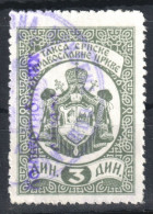 3 Din " Convertable Dinar " Overprint / Orthodox Church Administrative Fiscal Revenue Tax Stamp Yugoslavia Serbia 1990 - Servizio