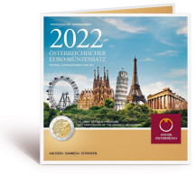 2022 AUTRICHE - Coffret BU - Série Monnaies Euro 8 Pièces Dont 2 Euros Erasmus - Oostenrijk