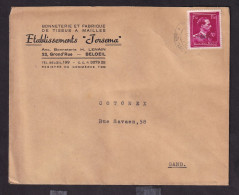 DDFF 220 -- Enveloppe TP Moins 10 % BELOEIL 1946 - Entete Bonneterie Etablissements Jersema - 1946 -10%