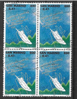 SAN MARINO - 1999 - DELTAPLANO - LIRE 800 - QUARTINA - USATA (YVERT 1603 - MICHEL 1810 - SS 1669) - Oblitérés