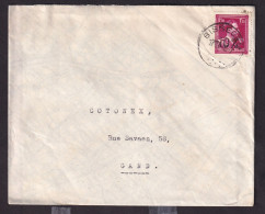 DDFF 228 -- Enveloppe TP Moins 10 % Surch. Locale BISSEGEM 1946 - Fabriquée Avec Carte D' Etat-Major - 1946 -10%