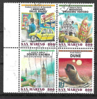 SAN MARINO - 1998 - LETTERATURA SCI-FI - QUARTINA - USATA (YVERT 1587\8+1591\2 - MICHEL 1798\9+1794\5) - Used Stamps