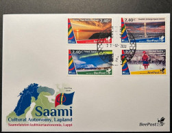 Finland Finnland Finlande 2023 Lapland Cultural Autonomy Saami BeePost Set Of 4 Stamps FDC - Other & Unclassified