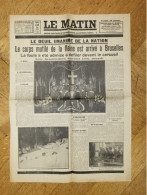 Mort Reine Astrid Le Matin 31 Août 1935 - Informaciones Generales