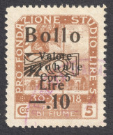 1920 1921 FIUME Rijeka Croatia Yugoslavia - Revenue Official Administrative LOCAL CITY Tax Stamp - Overprint - 0.1 / 5 L - Fiume & Kupa