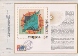 Conseil De L'Europe Encart Numéroté 1er Jour Strasbourg 16.10.76 N°S49 Catalogue CEF N°381S - Storia Postale