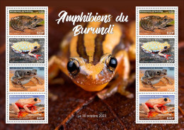 2023-11 - BURUNDI- AMPHIBIANS & REPTILES  I         8V  MNH** - Grenouilles