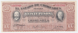MEXICO 20 PESO 1915 (1914) UNC NEUF EL ESTADO DE CHIHUAHUA PAGARA - Mexiko