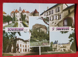 CPM -Souvenir De ...  Saint Sauveur En Puisaye  - (Yonne) - (multivues, Multivue , ) - Saint Sauveur En Puisaye