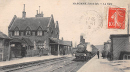 MAROMME (Seine-Maritime) - La Gare - Train En Attente - Voyagé 1919 (2 Scans) - Maromme