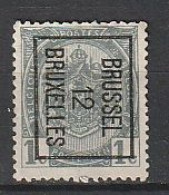 Belgique  Preoblitété Bruxelles 1912 ** Surcharge Bien Centrée TBE - Typo Precancels 1912-14 (Lion)