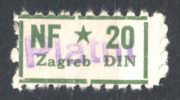 People's Front  Of Communist CROATIA - Narodni Front Hrvatske NF 1950 1940 Yugoslavia Membership Revenue Vignette Label - Dienstzegels