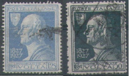 1927 Volta 50 C E 1,25 L, Usati, Sassone 211-213 - Oblitérés