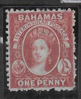 Bahamas 1 Penny Rouge Yvert 5 Neuf - 1859-1963 Colonie Britannique