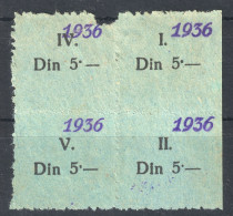 TOBACCO Cigarettes Seller Shop ASSOCIATION Member Tax Revenue LABEL CINDERELLA 1936 CROATIA Yugoslavia Savska Banovina - Dienstmarken