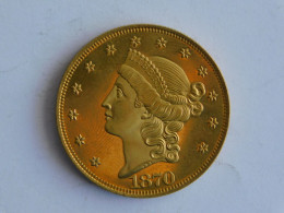 USA 20 TWENTY DOLLAR 1870 CC OR GOLD Dollars Copie Copy - 20$ - Double Eagles - 1877-1901: Coronet Head (Tête Couronnée)