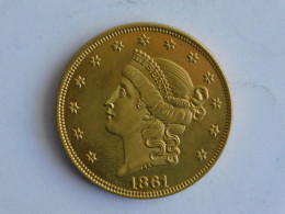 USA 20 TWENTY DOLLAR 1861 O OR GOLD Dollars Copie Copy - 20$ - Double Eagles - 1877-1901: Coronet Head  (Testa Coronata)