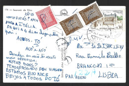 Postal De França Multado Em Lisboa 1964. Stamps De Porteado De 1$00 E $40. Postcard From France Fined In Lisbon 1964. P - Briefe U. Dokumente