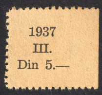 TOBACCO Cigarettes Seller Shop ASSOCIATION Member Tax Revenue LABEL CINDERELLA 1937 CROATIA Yugoslavia Savska Banovina - Tobacco