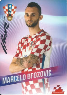 Trading Cards KK000400 - Football Soccer Calcio Hrvatska Croatia 10.5cm X 13cm HANDWRITTEN SIGNED: Marcelo Brozovic - Trading Cards