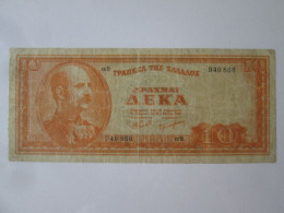 Rare! Greece 10 Drachmai 1954 Banknote,see Pictures - Grèce