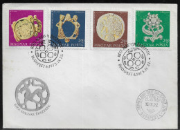 Hungary. FDC Sc. B302-B305. Crafts, Jewelry, Silver Objects. Stamp Day 1973. FDC Cancellation On Cachet Special Envelope - FDC