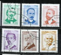 8528A-SERIE COMPLETA CUBA PATRIOTAS CUBANOS 1996 Nº 3504/3509 VALOR 12,00€ - Used Stamps