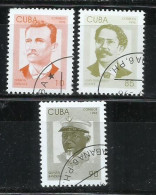 8538D-SERIE COMPLETA CUBA PATRIOTAS CUBANOS 1996 Nº 3539/3541 - Oblitérés