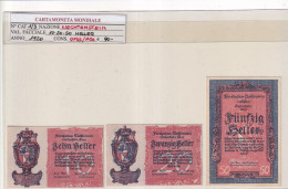 LIECHTENSTEIN 1920 10-20-50 HELLER P1/3 QFDS - Sonstige – Europa