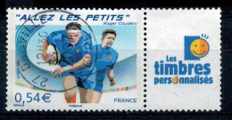 2007 N 4032A RUGBY ALLEZ LES PETITS VIGNETTE TIMBRE PERSO OBLITERE CACHET ROND 31-12-2007 #234# - Usati