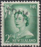 1956 Neuseeland ° Mi:NZ 356, Sn:NZ 308, Yt:NZ 354,QEII Two Pence - Large Numeral, Queen Elizabeth II - Gebraucht